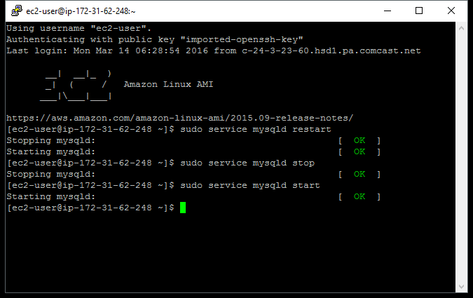 ec2 mysql オファー セットアップ